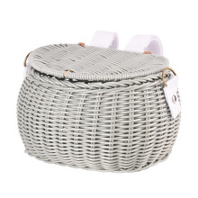 Kids Bikes Front Basket Waterproofs Plastic- bean paste green