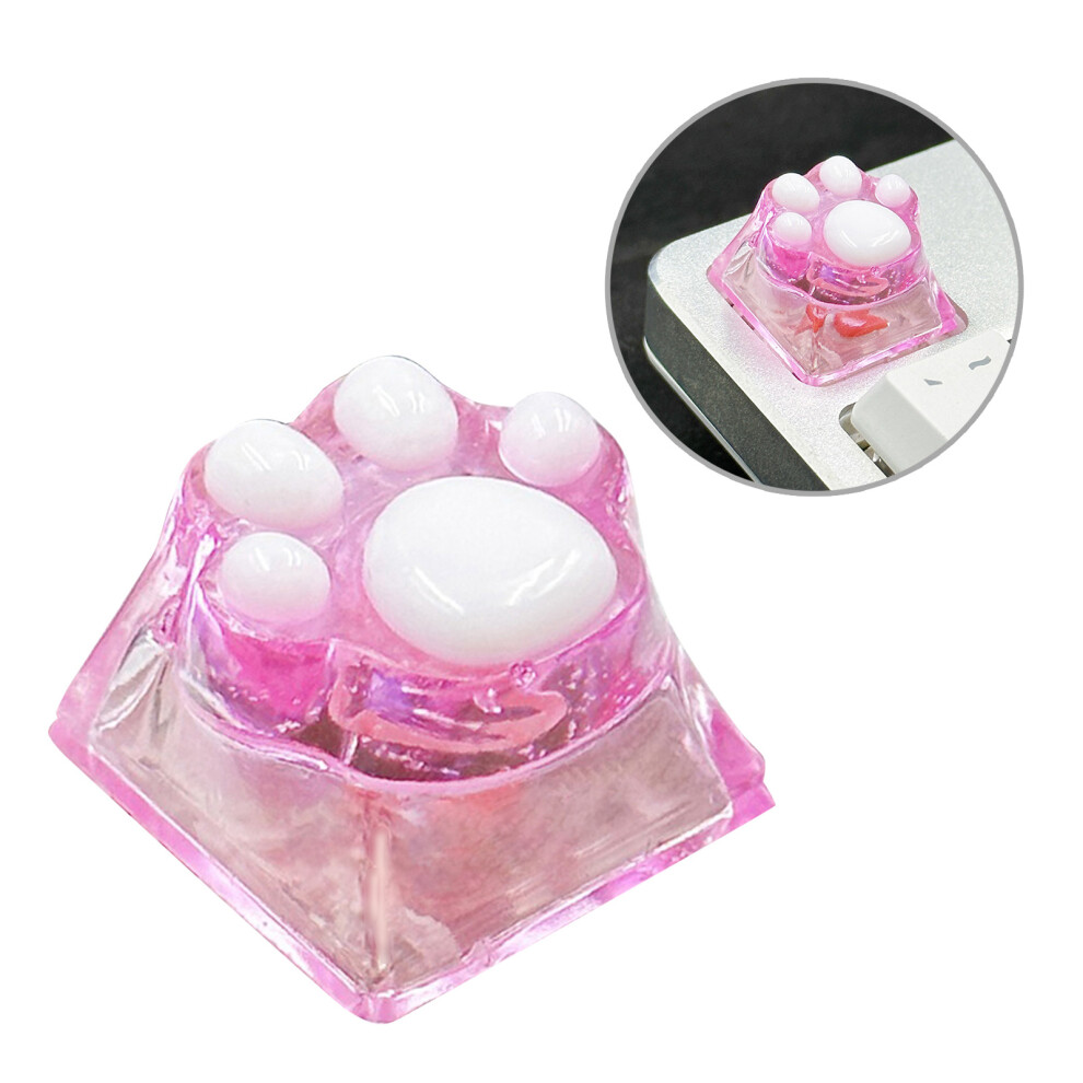 Resin Keycap Translucently Claw Keycap For- Rose White/Red 7704000155274