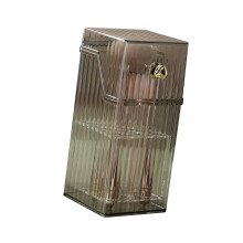 Luxuriöse graue Make-up-Aufbewahrungsbox 10x10x21cm Organizer für Pinsel & Augenbrauen