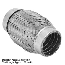 Stainless Steel Exhaust Flexible Pipe 1.5x4in Double Braided 38mm
