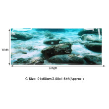 PVC Seabed Rock Aquarium Background Sticker 91x50cm Fish Tank Decor