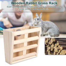 Wooden Rabbit Grass Feeder Rack Stand – 16cm, approx. 263g