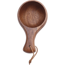Kuksa de madeira artesanal, utensílio de madeira natural para caminhadas, sobrevivência e aventuras ao redor da fogueira, caneca de camping