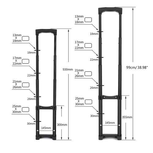 Lightweight Aluminum Telescopic Handle Replacement Easy to-35cm 1