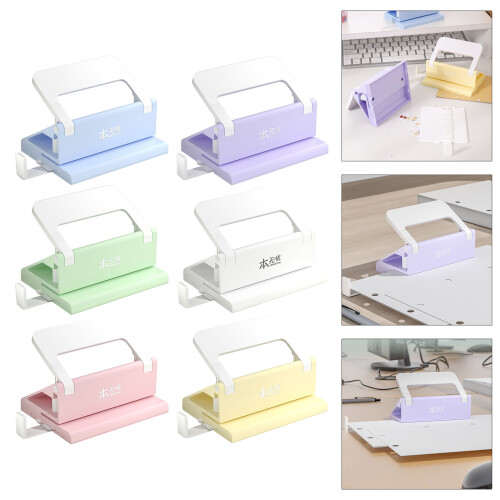 Portable 2 Hole Paper Puncher with Adjustable Alignment-Green 2