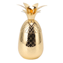 Cocktailshaker, bartilbehør i rustfrit stål formet som ananas, vakuumisoleret shaker i premiumkvalitet til hjemmebartendere