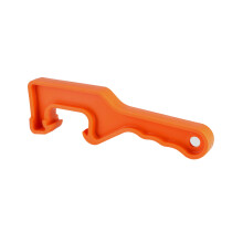 Apri barattoli di vernice in plastica da un gallone, apri coperchi per secchi con bocca a forma di uncino e manico lungo, apri-barattoli dal design