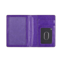 Lightweight PU Leather Passport Organizer Embossed-Purple