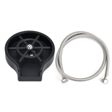 Conector flexível para máquina de gelo com conexão por compressão, trançado em aço inoxidável, design durável e à prova de vazamentos,