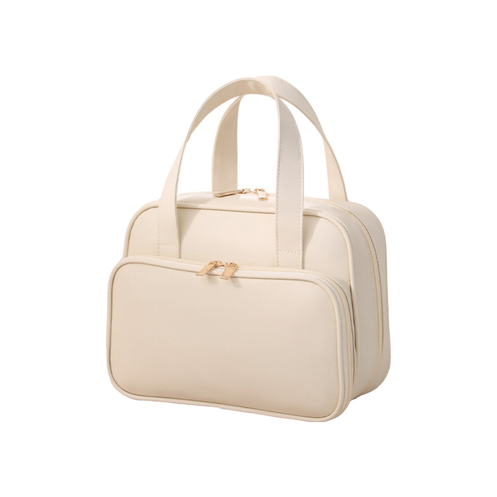 Handheld Makeup Bag Large Capacity Wash Bag Simple-Bwhite