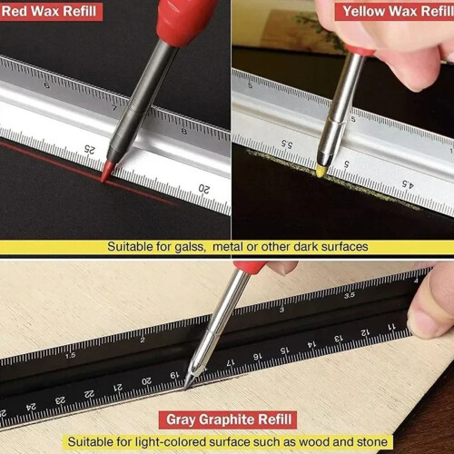 6Pcs 2.8mm Woodworking Pencil Refills 12cm Long For Deep-Red 2