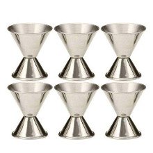 Holdbare bartendingværktøjer, sæt med 6 måleværktøjer på 1/2 oz og 1 oz, rustfrit stål af høj kvalitet, ergonomisk design for komfort,