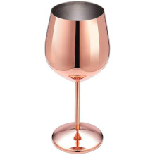 Taças de vinho em cobre dourado rosê, inquebráveis, 532 ml (18 oz), conjunto de 4, aço inoxidável para uso interno e externo, taças para