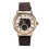 FORSINING Men's Elegant Semi Automatic Mechanical Watch White Pattern Gold Case 12