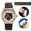 FORSINING Men's Elegant Semi Automatic Mechanical Watch White Pattern Gold Case 3