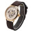 FORSINING Men's Elegant Semi Automatic Mechanical Watch White Pattern Gold Case 9