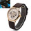 FORSINING Men's Elegant Semi Automatic Mechanical Watch White Pattern Gold Case 6