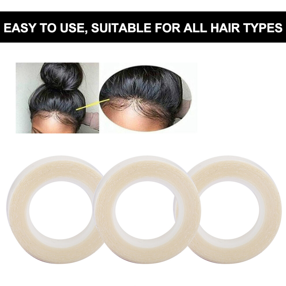 Unisex Strong Hold Wig Tape 3Pcs 300Cm X 1Cm Hair Extension Double Sided Adhesive