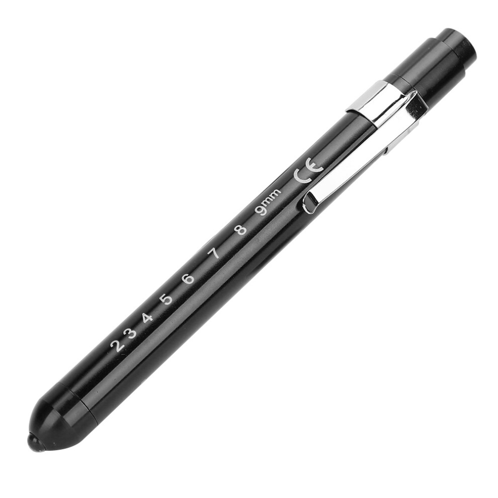 Ophthalmic Examination Pen Light Black - 50mm Scale for Precise Checks