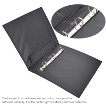 PU Leather Money Collector's Album - 3 Hole Design Holds 40 Pages
