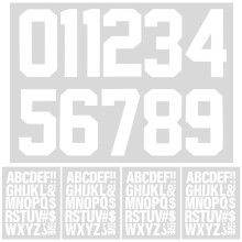 147PCS Heat Transfer Letters and Numbers, Waterproof 8 Inch Iron on Numbers and 2 Inch Iron on Letters for DIY T-Shirt Bags (White)