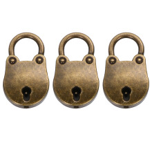 3 Vintage Mini Hangsloten Lichtgoud Sieradenonderdelen