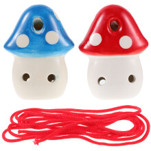 2 Stuks Paddenstoel Ocarina Voor Kinderen 6-Gaats Muziekinstrument