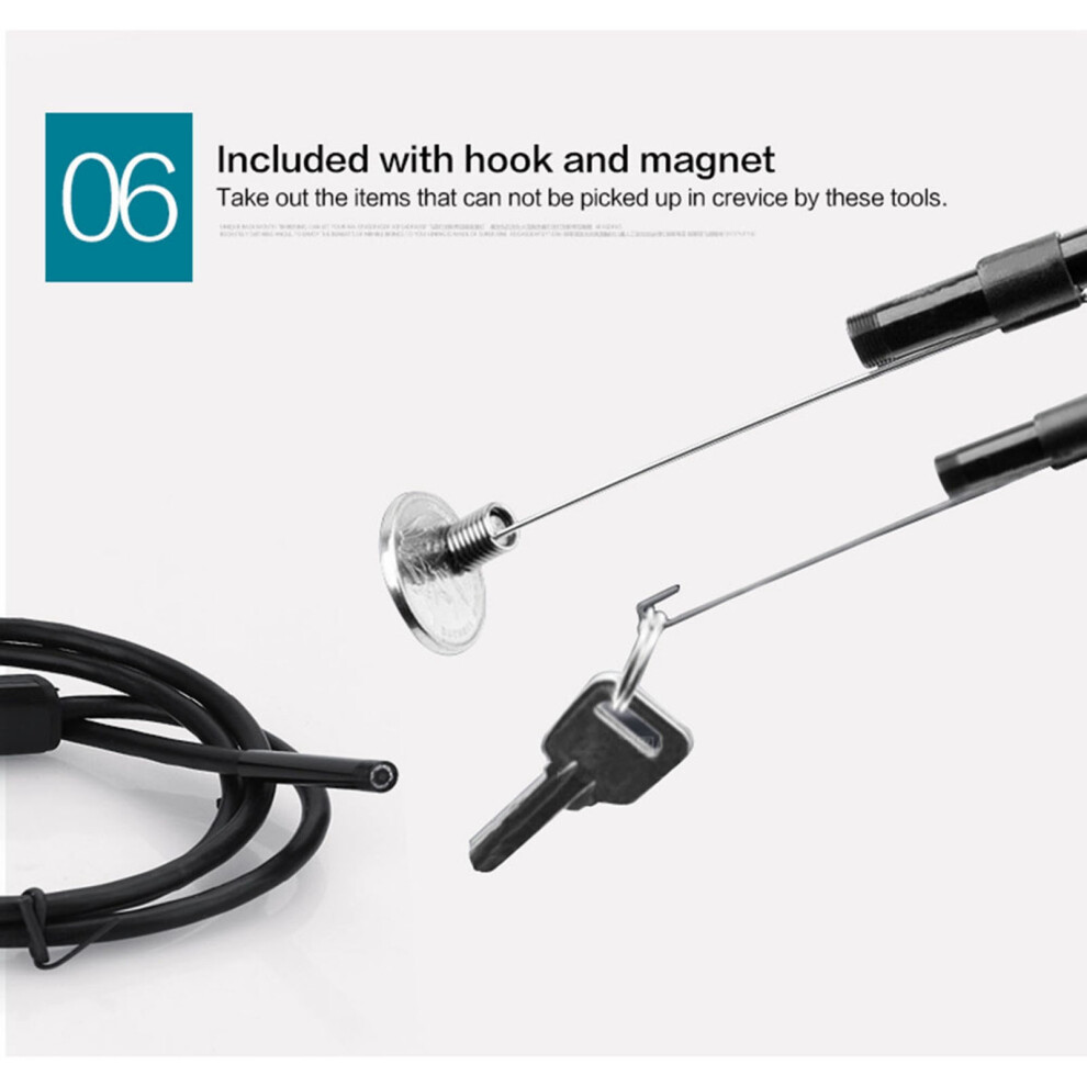 7Mm Waterproof 2M Micro Usb Endoscope Camera With 6 Leds For Android & Pc 8231362323502