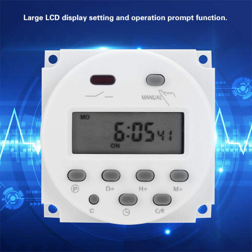 Digital Lcd Power Programmable Timer, 12V Dc/Ac Voltage, Quick Control Function, 16A Contact Capacity, Rechargeable Battery, Suitable For Hydroponic S 1