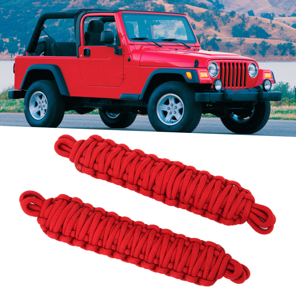 2Pcs Door Restriction Straps For Jeep Wrangler Tj 1997-2006 Red 9381362326054