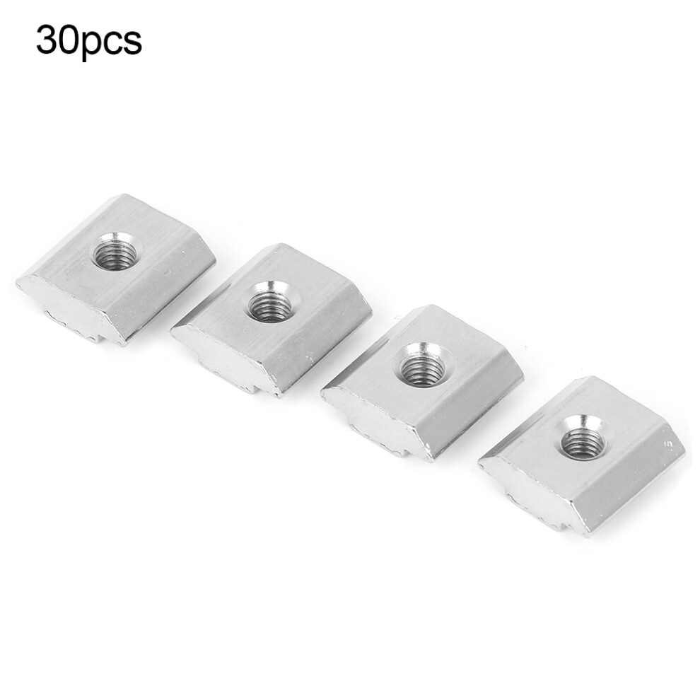 30Pcs M5 T Slot Nuts Set Aluminum Profile Fasteners 16Mm Silver 8401362326869