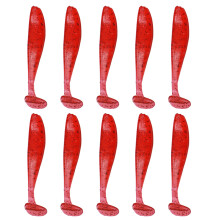 10Pcs Small Fishes Tail Swimbaits Lures-dark red 32mm