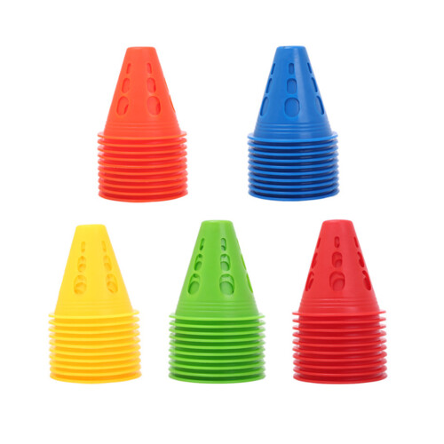 10 Pack Agility Sports Cones with Windproof Hole-Yellow 1