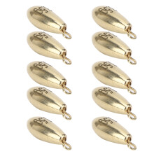 10Pcs Reusable Alloy Copper Fishing Weights Sinkers Golden 36g