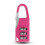 Mini 3 Digit Code Number Password Lock Combination-Hot Pink 1