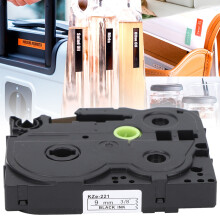 Durable 9mm Label Tape Black on White for Brother TZe-221 / 621 Label Maker