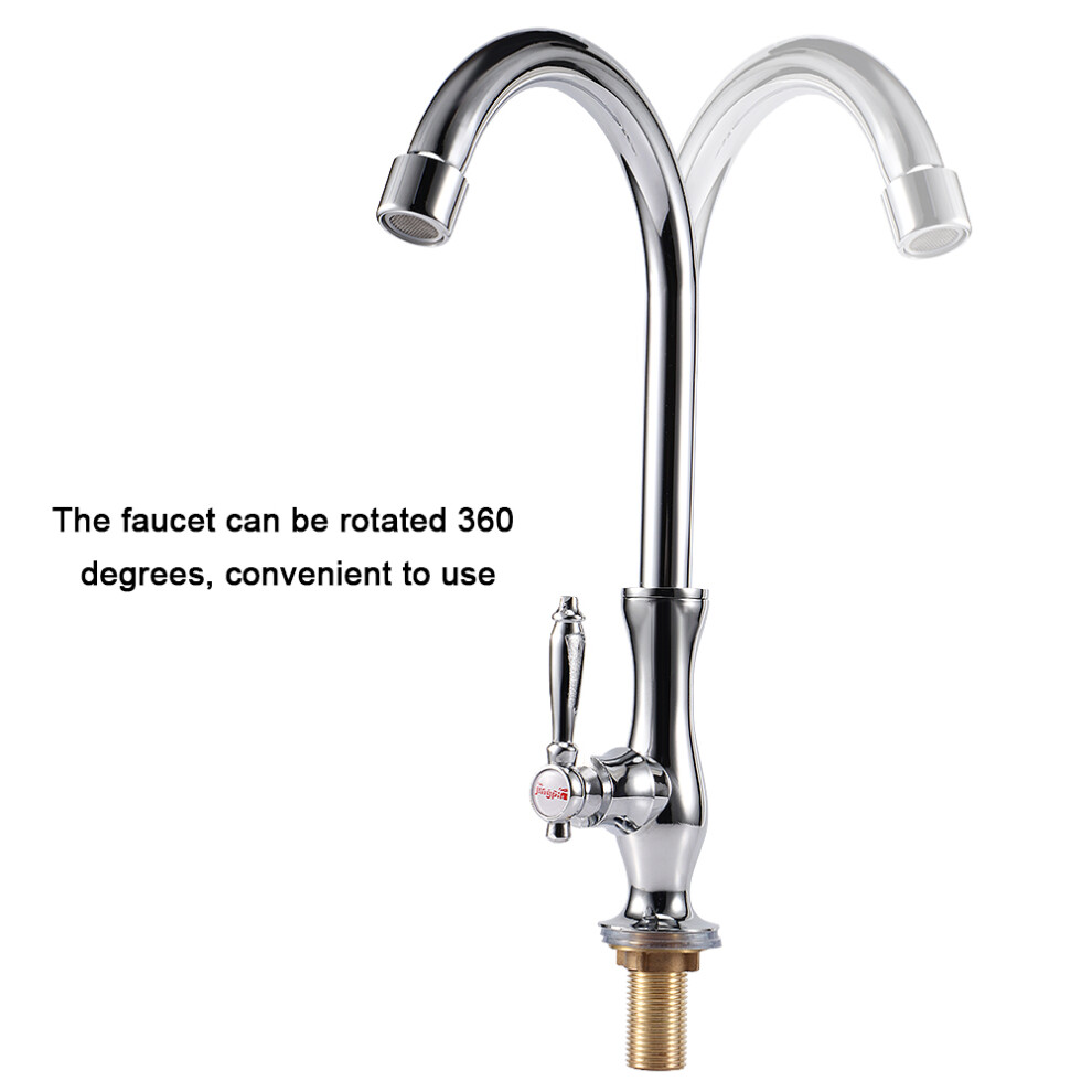 Durable G1/2In Zinc Alloy Kitchen Sink Faucet With Energy-Saving Bubbler 9331362326950