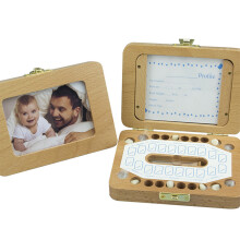 Wooden Baby Tooth Box Dental House with Accessories Kids Teeth & Hair Storage