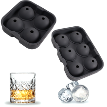 Silikon-Eiswürfelform für große Eiswürfel, Antihaft-Silikon sorgt für einfaches Herauslösen der langsam schmelzenden Whisky-Eiswürfel. Ideal