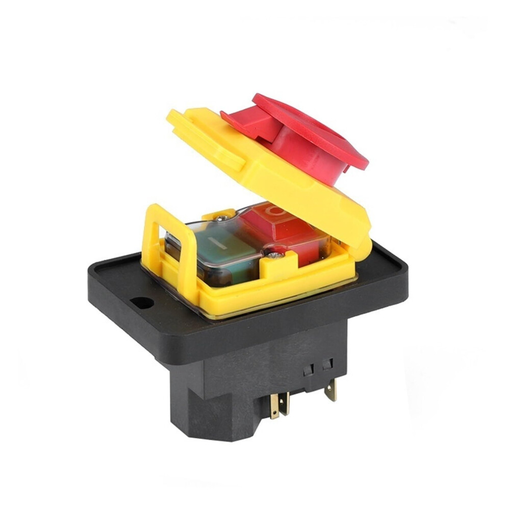 400V 7 Pins Electromagnetic Switch Starter On Off 15A With Protection Cover Waterproof Momentary Reset Push Button Ycz4-A 9339159281895