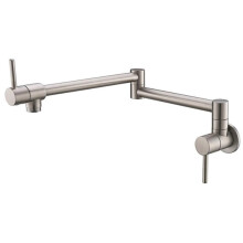 NBYGSC Wall Mounted Kitchen Tap Only Cold Water Folding Brass Single Hole Mop Sink Faucet-Brushed Brushed A