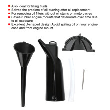 Efficient TwinCam 1985 Motorcycle Oil Funnel Kit Leak-Free Black
