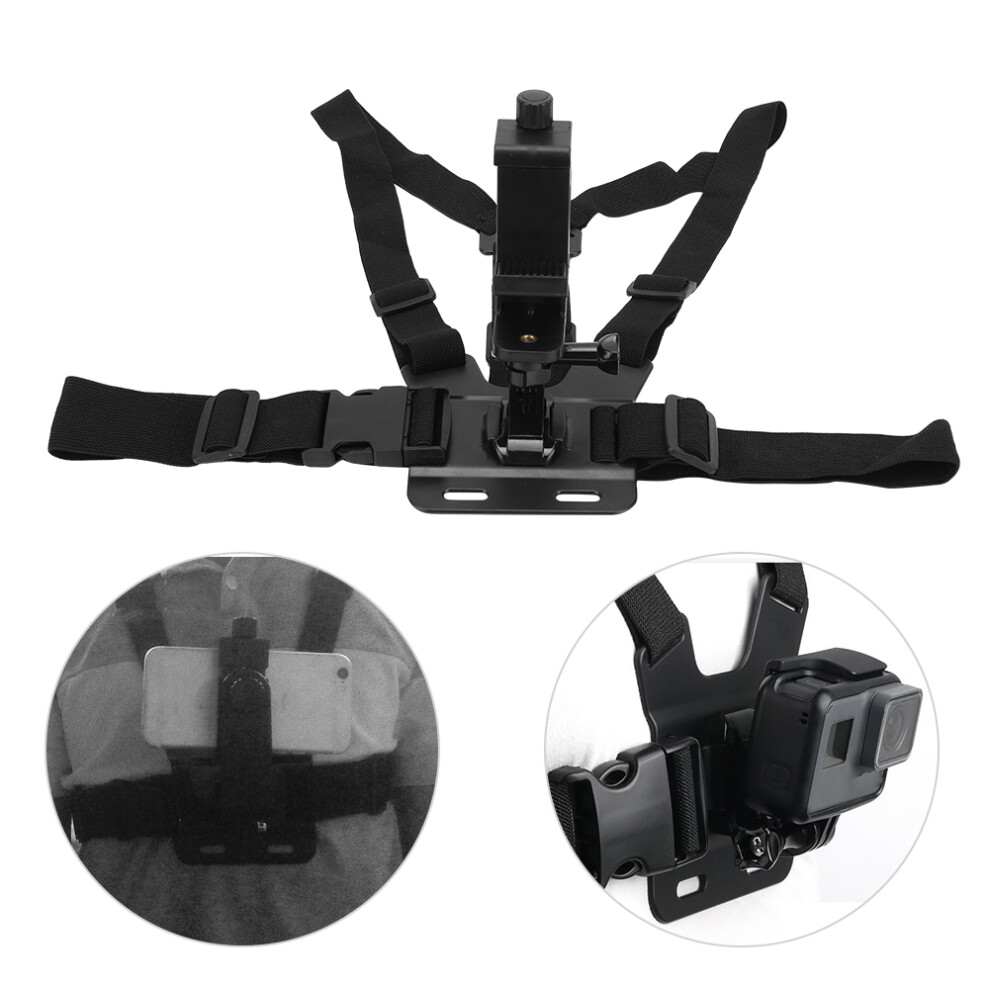 Plastic Adjustable Chest Harness For Gopro & Mobile Phone Black 7681362334519