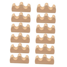 10Pcs Wooden Calligraphy Brush Rack Traditional Style Pen Holder for Desktop Painting Writing Supplies Home Office Decor
