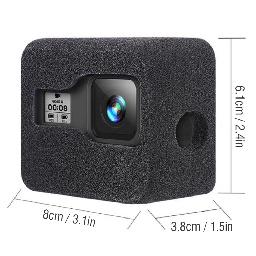 Windproof Action Camera Windslayer Case With Noise Reduction For Hero8 Black 4911362334473