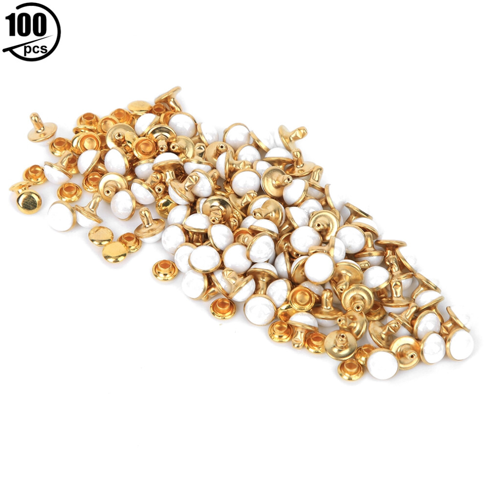 100 Sets 7.5Mm Semi Circular Decorative Rivets For Diy Clothes & Bags Accessories 7691362335140