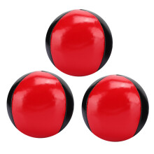 Durable 3PCS Red Black PU Leather Juggling Balls with Fine Particles