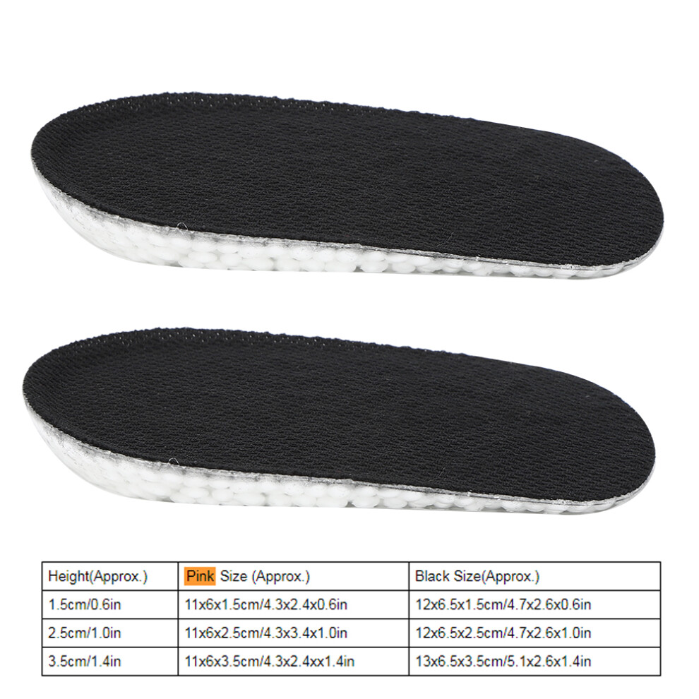 Black Invisible Heel Insert 1.5Cm Height Boost Insole For Men's Shoes