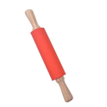 Hitzebeständiger Silikon-Nudelholz, Teigausrollfläche mit Antihaftbeschichtung, ergonomischer Holzgriff