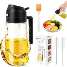 Material de qualidade alimentar, 470 ml (16 oz) 2 em 1: spray de óleo e recipiente para óleo, névoa precisa e uniforme para uma culinária mais